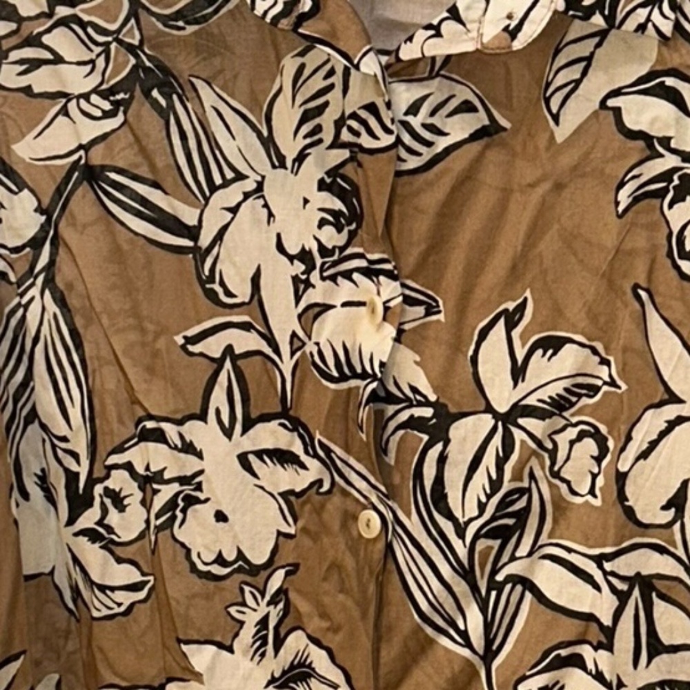 Marina Rinaldi max mara Voyager tan black floral print button down shirt 16 - Picture 5 of 5